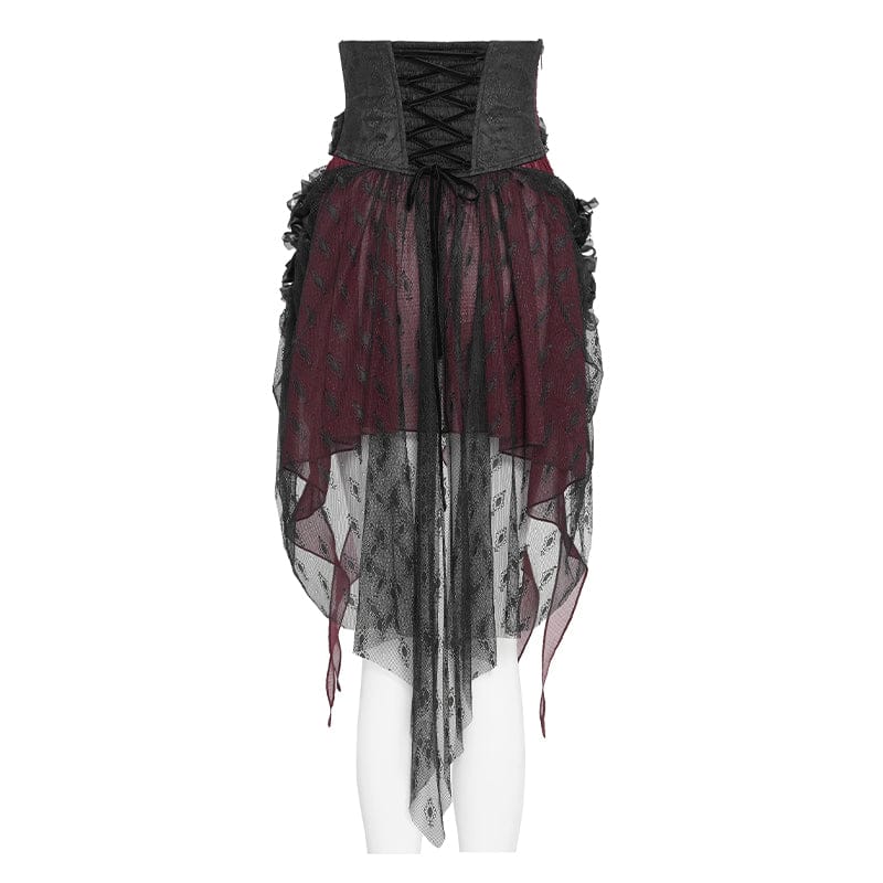 EVA LADY Women's Gothic Embroidered Rose Cross Underbust Corset