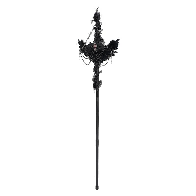 EVA LADY Women's Gothic Feather Wing Chained Truncheon