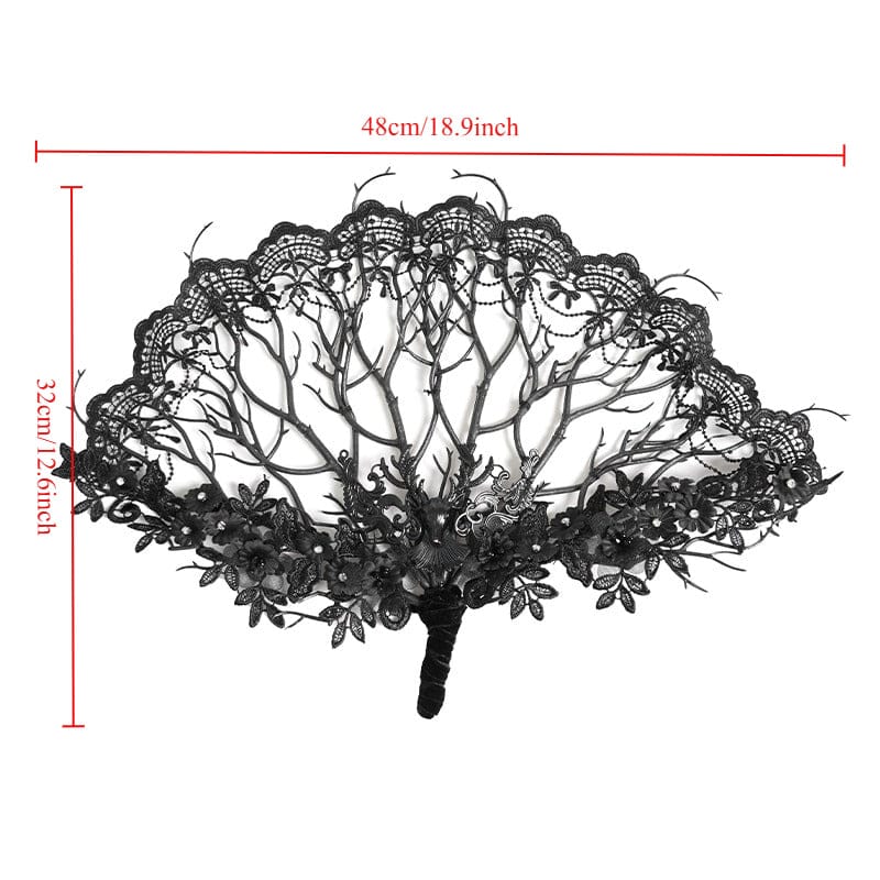 EVA LADY Women's Gothic Floral Lace Dendritic Fan
