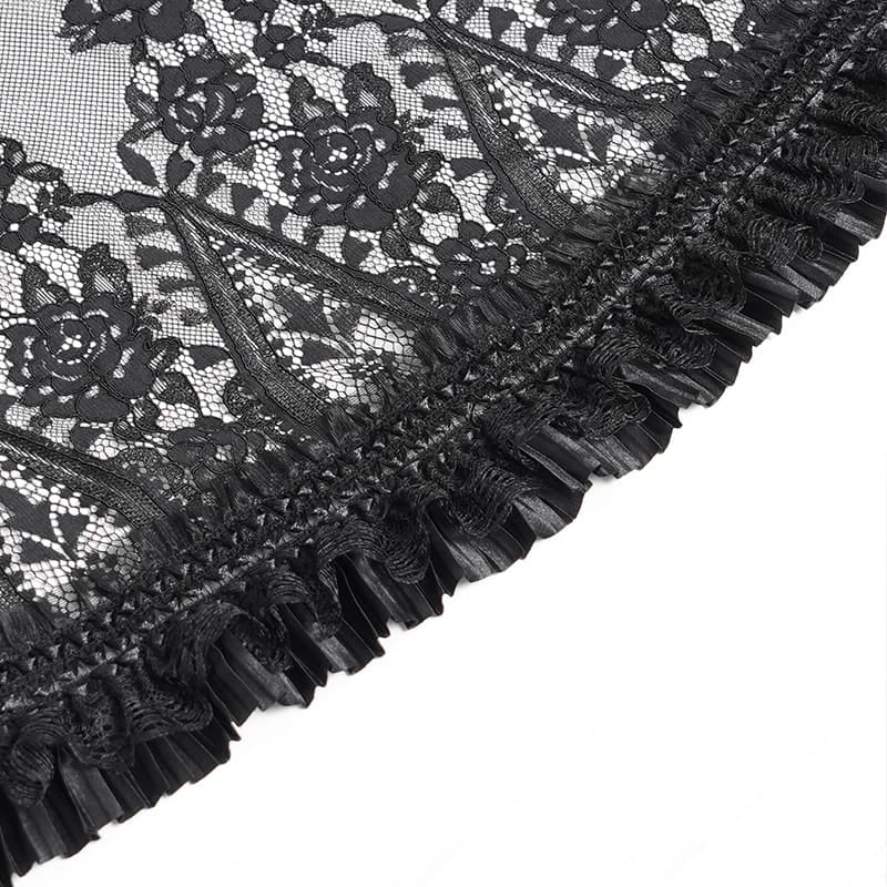 EVA LADY Women's Gothic Floral Lace Ruffled Flare Arm Sleeves