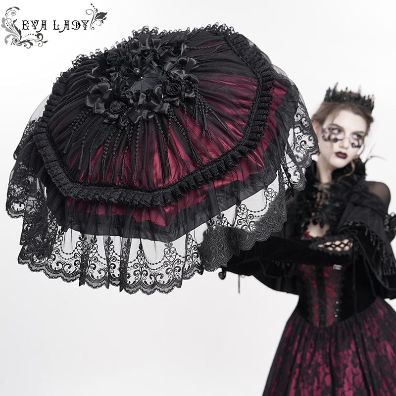EVA LADY Women's Gothic Floral Lace Umbrella
