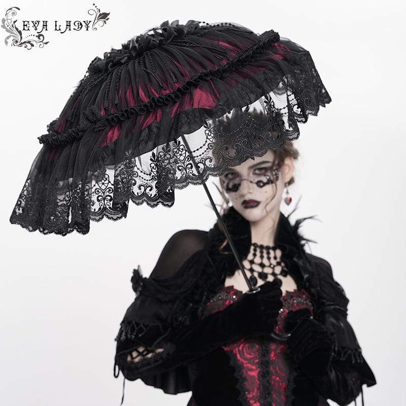 EVA LADY Women's Gothic Floral Lace Umbrella