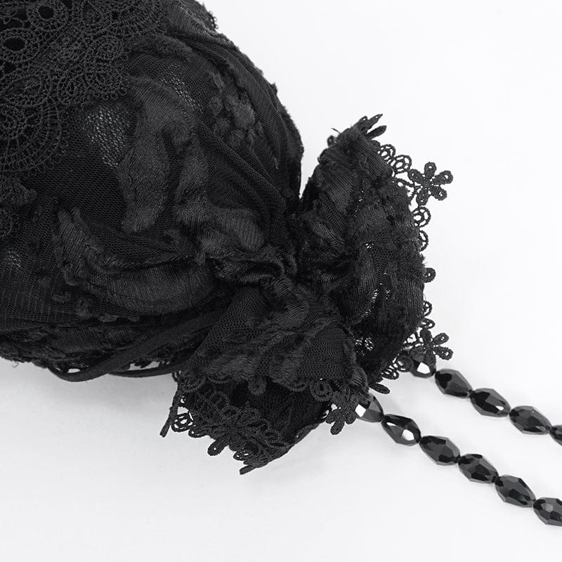 EVA LADY Women's Gothic Lace Splice Beaded Mini Bag
