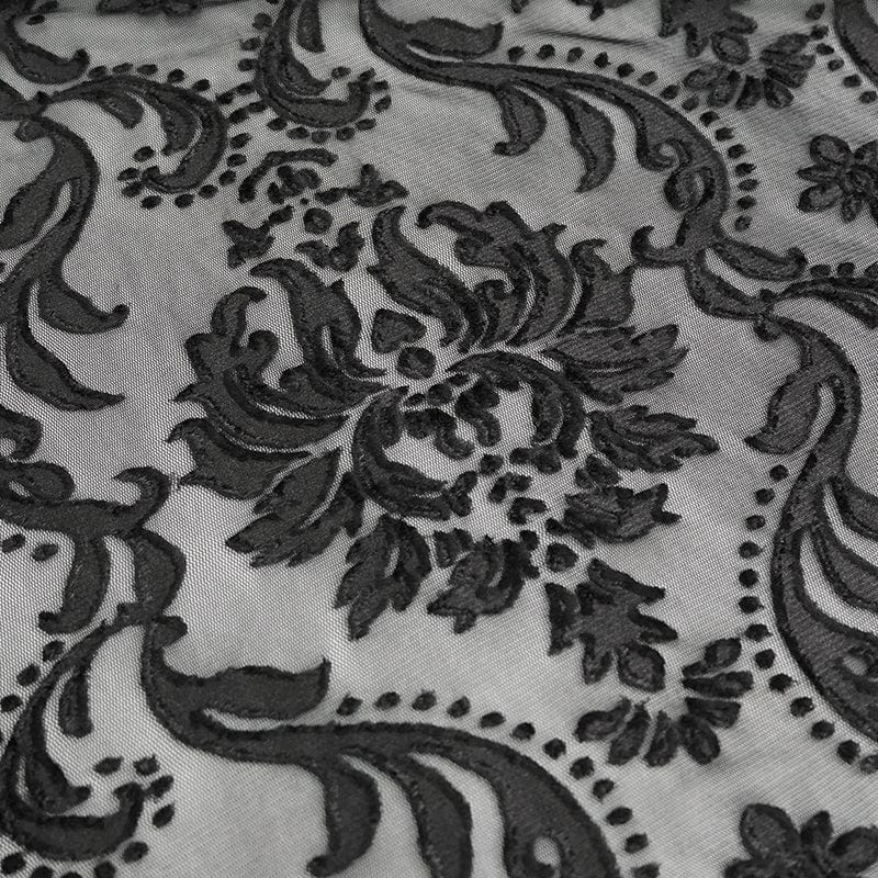 EVA LADY Women's Gothic Lace-up Flocking Lace Cloak with Hood