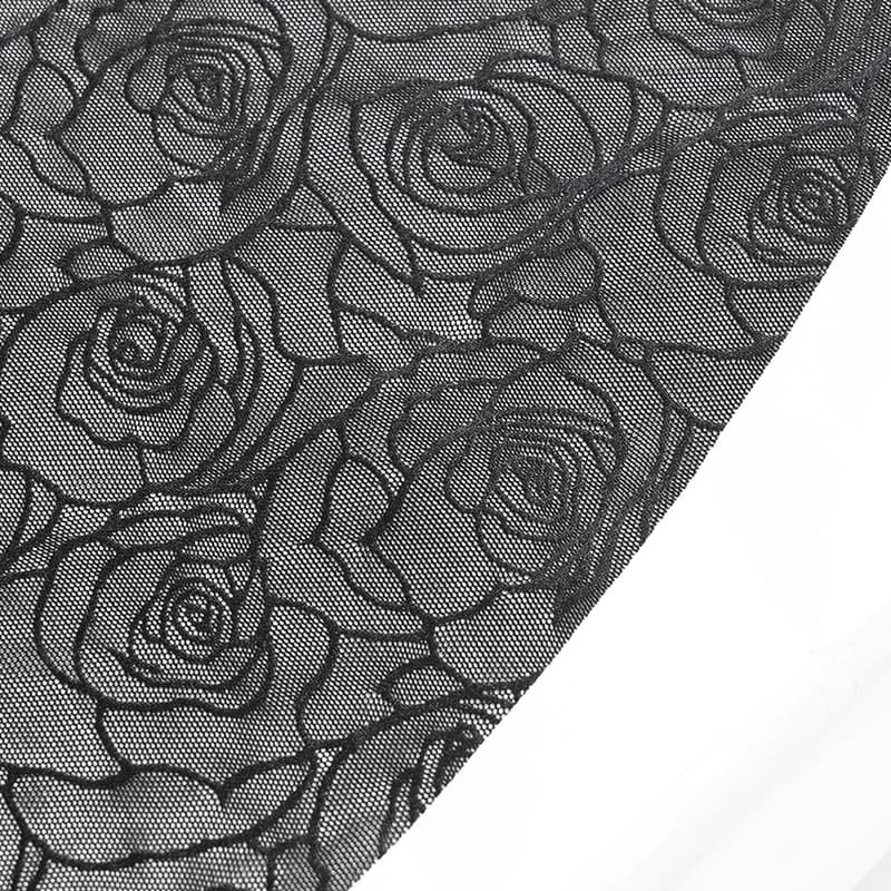 EVA LADY Women's Gothic Lace-up Rose Beaded Chain Mermaid Long Skirt