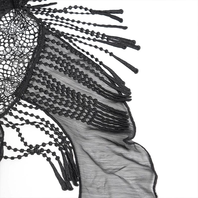 EVA LADY Women's Gothic Printed Tassels Lace-up Slip Dress