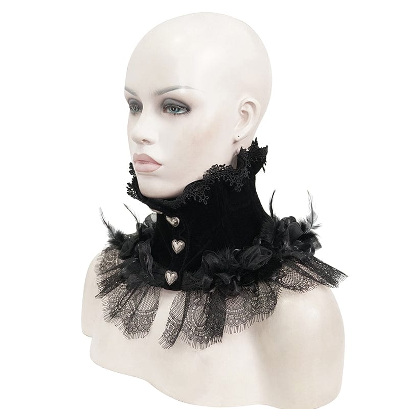 EVA LADY Women's Gothic Rose Lace Hem Neckwear