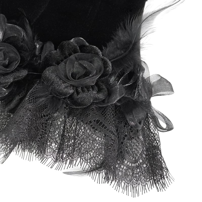 EVA LADY Women's Gothic Rose Lace Hem Neckwear