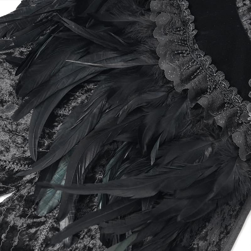 EVA LADY Women's Gothic Rose Ruffle Tassel Flare Sleeve Velvet Cape