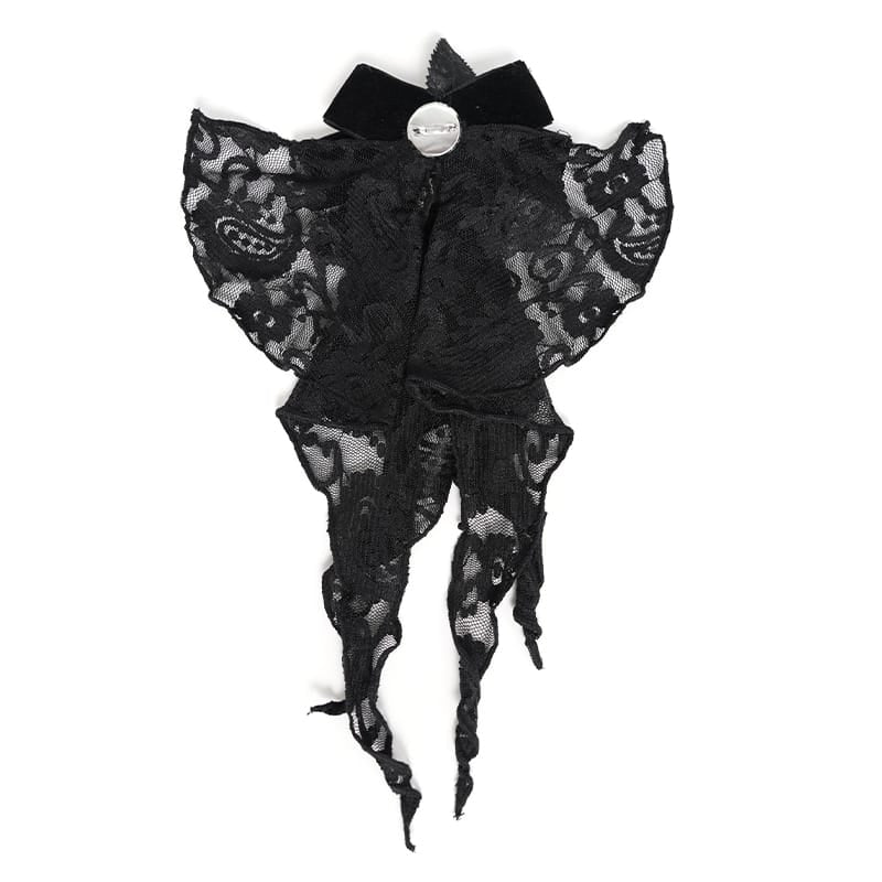 EVA LADY Women's Gothic Rose Ruffled Lace Jabot