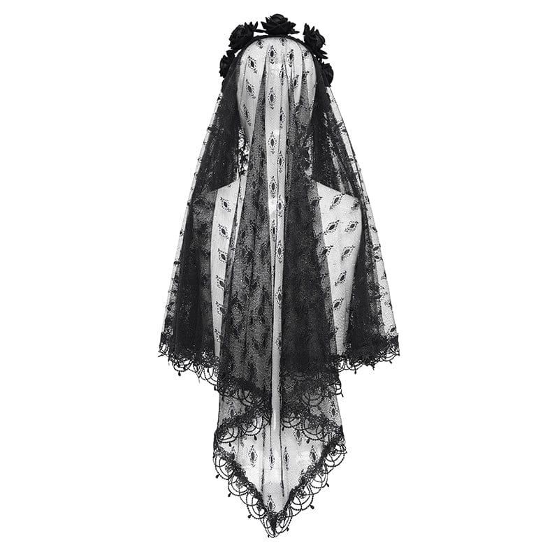 EVA LADY Women's Gothic Rose Tassel Lace Headwear