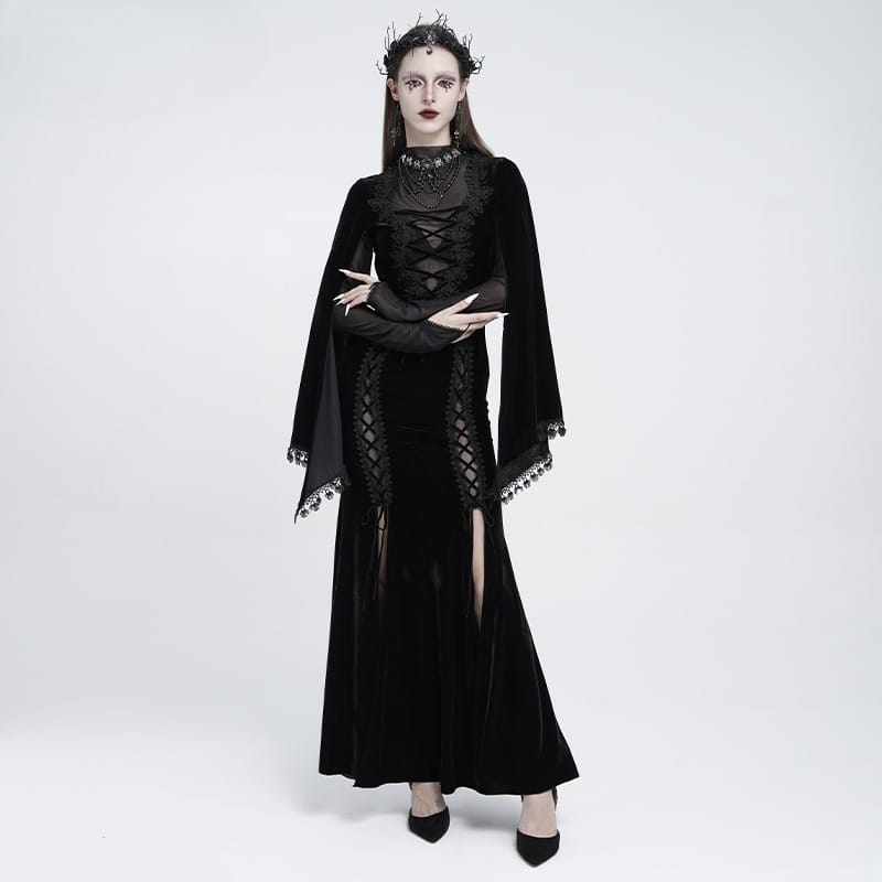 EVA LADY Women's Gothic Spider Beaded Chain Lace Choker