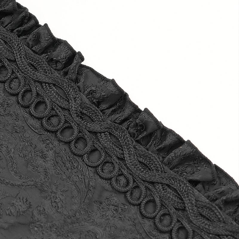 EVA LADY Women's Gothic Stand Collar Ruffled Coat with Hood