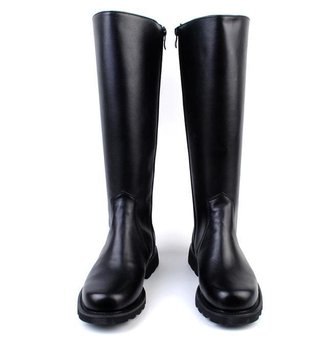 Kobine Men's Cowboy Cowhide Ankle Biker Zipper Boots