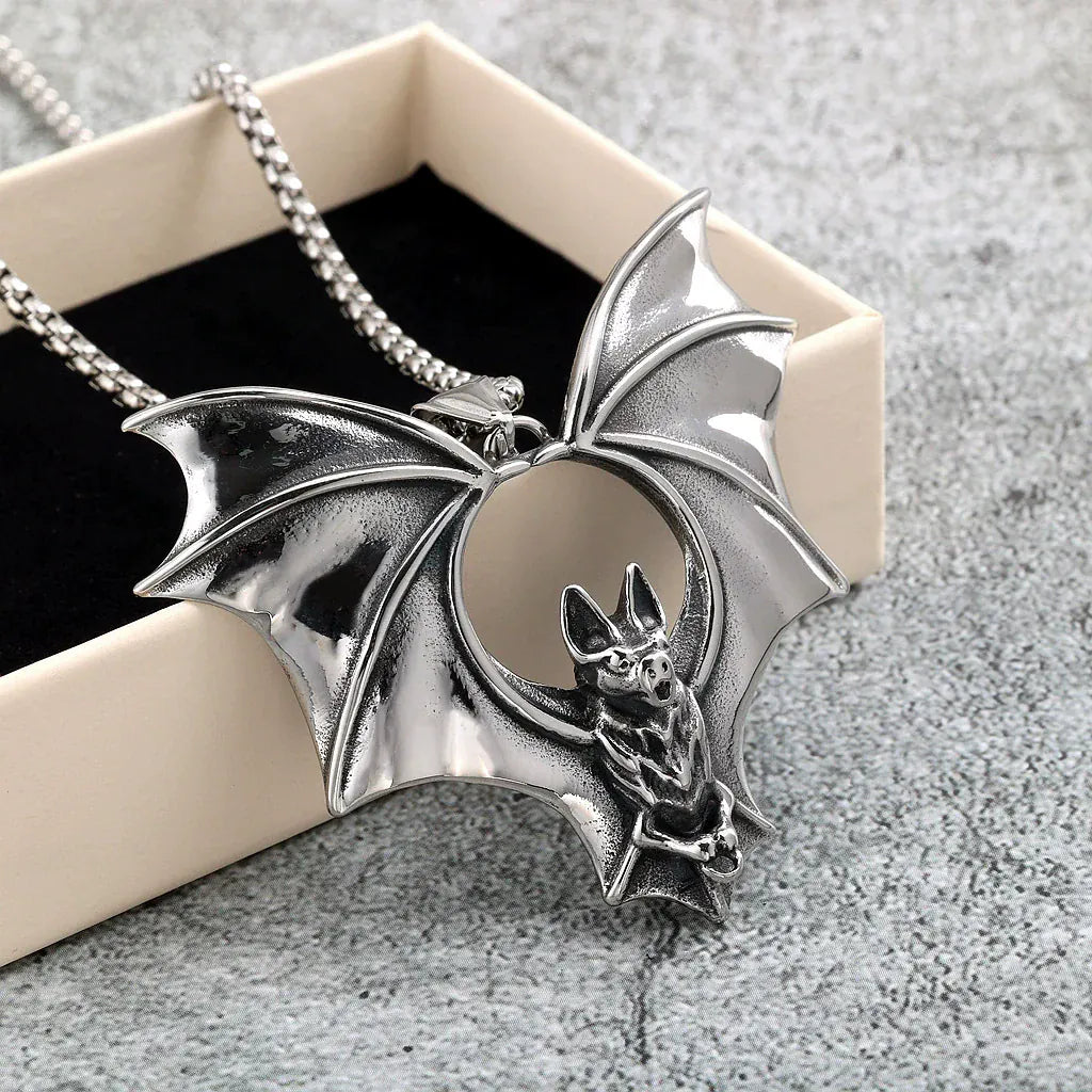 Kobine Men's Gothic Bat Necklace
