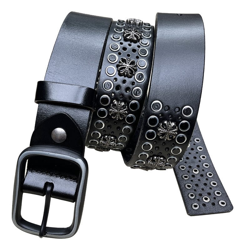 Kobine Men's Gothic Cutout Studded Belt