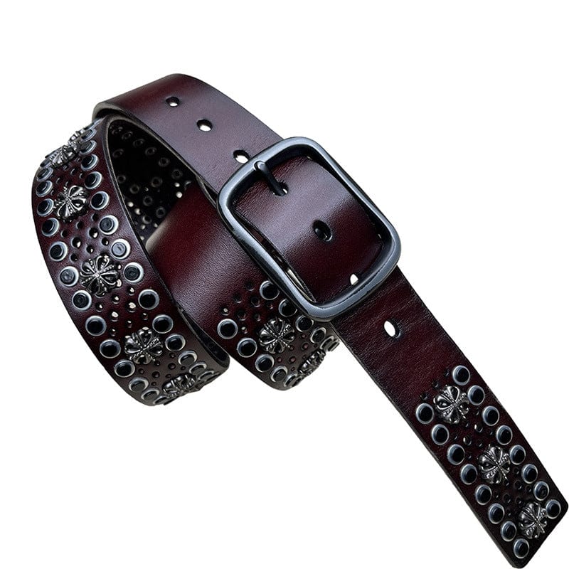 Kobine Men's Gothic Cutout Studded Belt