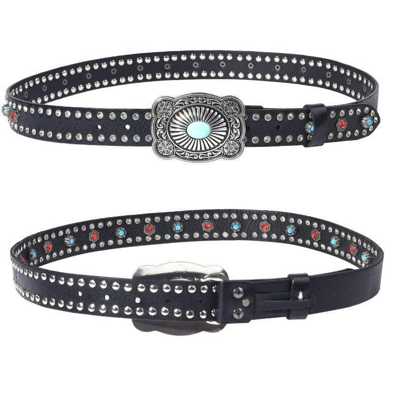 Kobine Men's Gothic Diamante Studded Belt