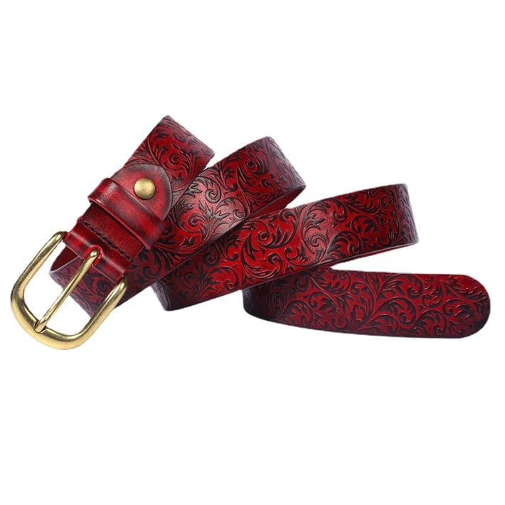 Kobine Men's Gothic Floral Embossed Belt
