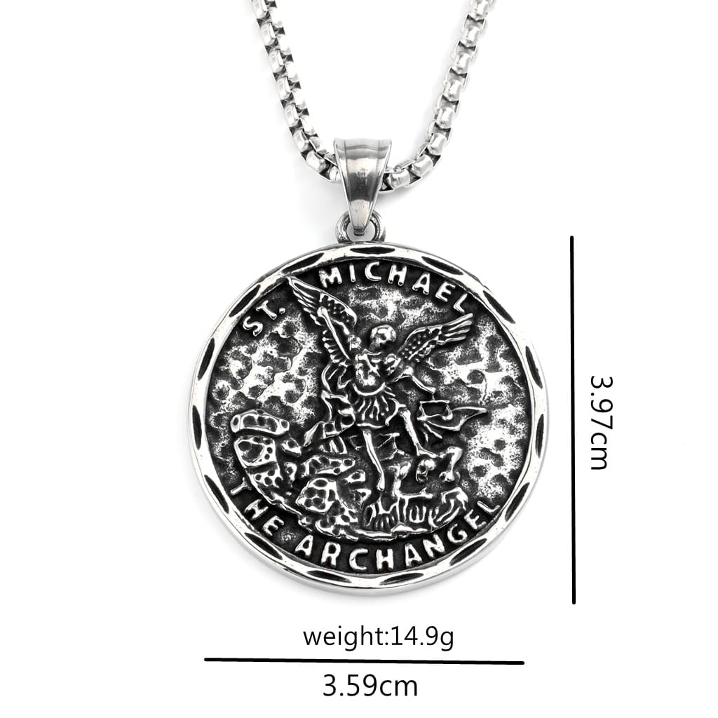 Kobine Men's Punk Angel Letter Pendant Necklace