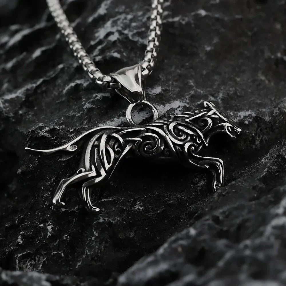 Kobine Men's Punk Compass Pendant Necklace