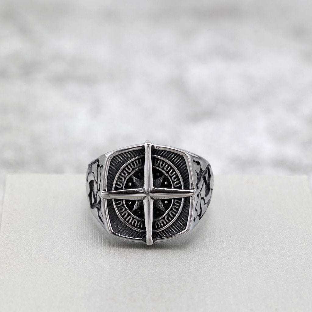 Kobine Men's Punk Compass Ring