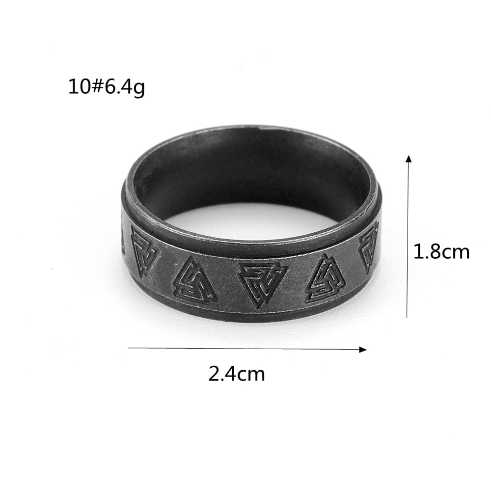 Kobine Men's Punk Distressed Valknut Ring