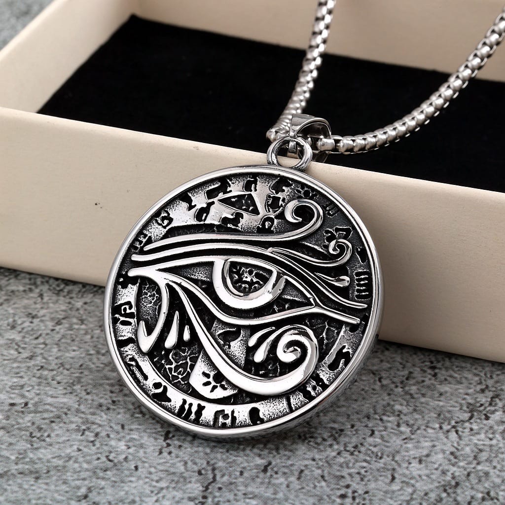 Kobine Men's Punk Eye Letter Necklace