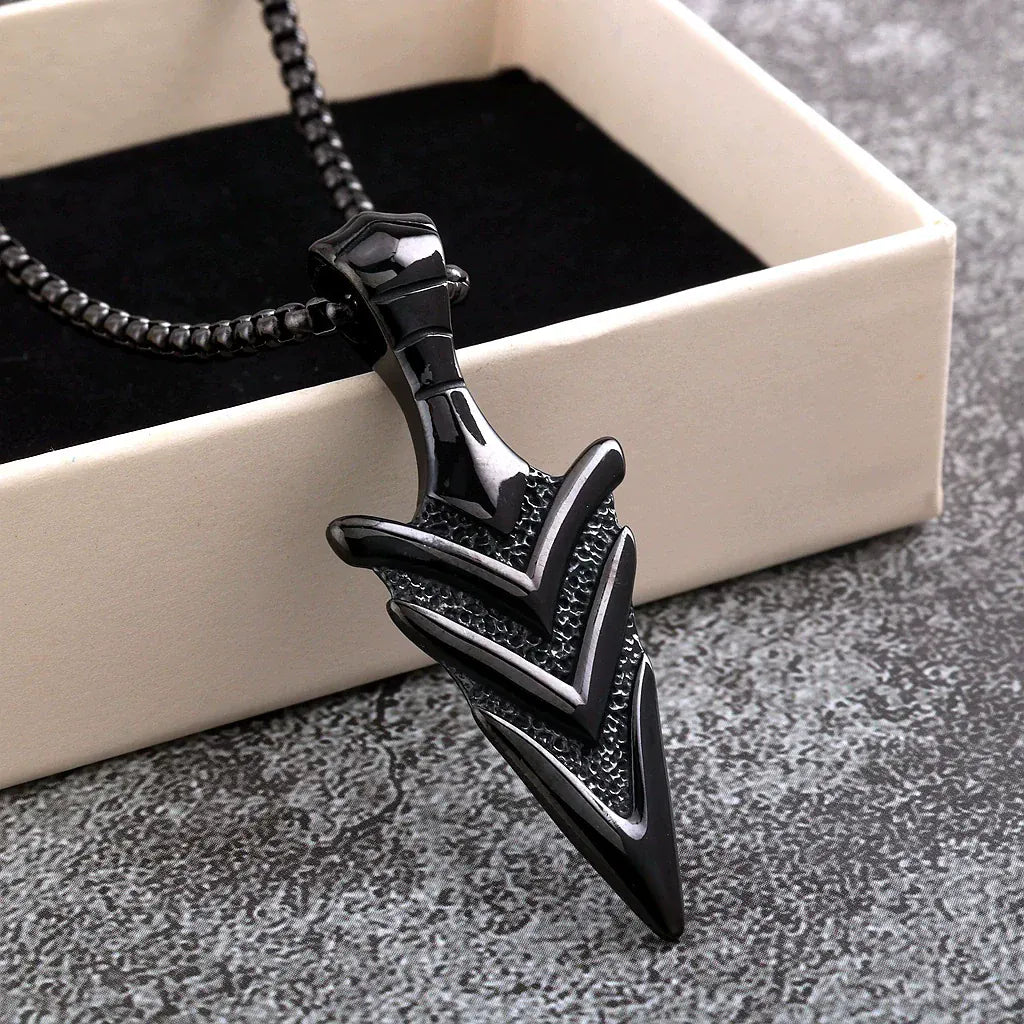 Kobine Men's Punk Geometric Arrow Necklace