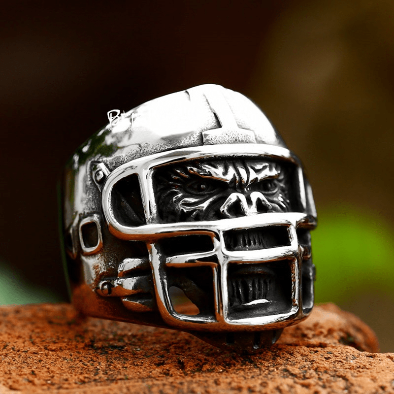Kobine Men's Punk Helmet Gorilla Ring