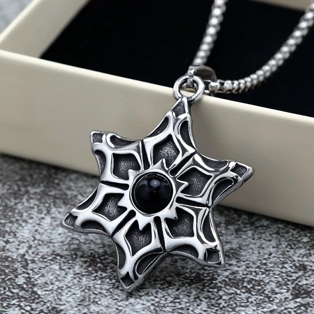 Kobine Men's Punk Hexagram Necklace