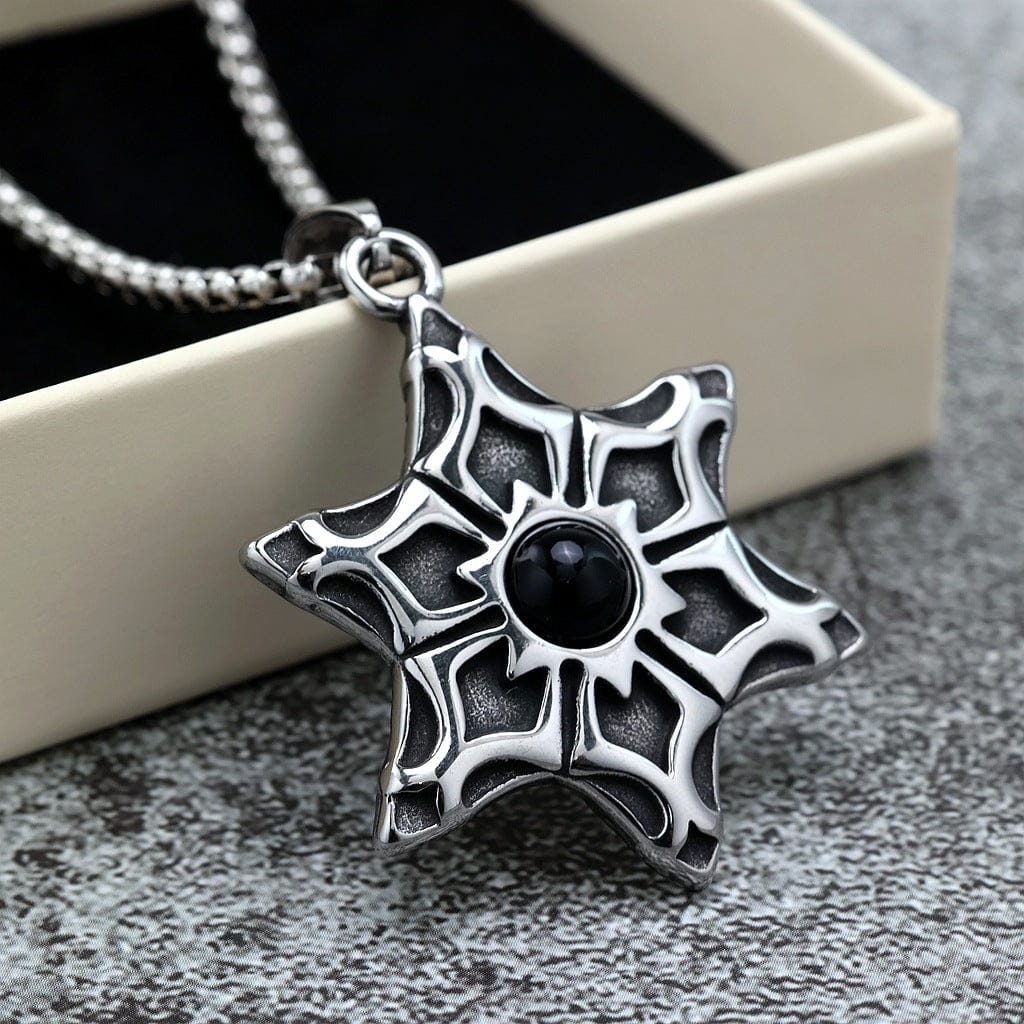 Kobine Men's Punk Hexagram Necklace