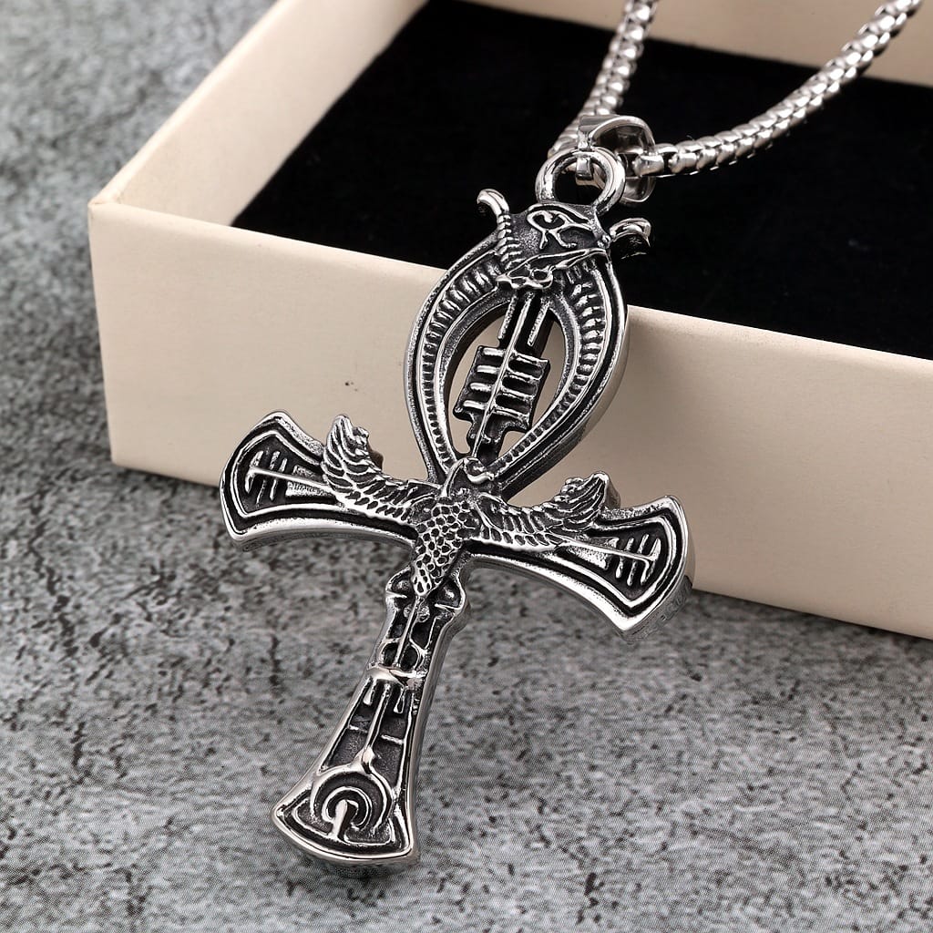 Kobine Men's Punk Hollow Out Cross Necklace