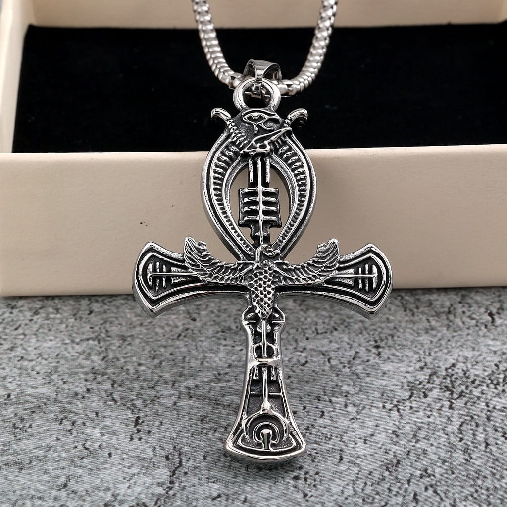 Kobine Men's Punk Hollow Out Cross Necklace