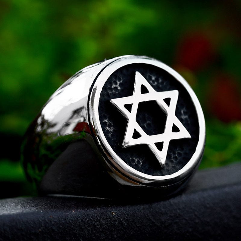 Kobine Men's Punk Hollowed Star Ring