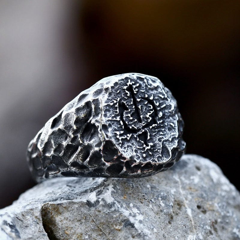 Kobine Men's Punk Irregular Imitation Stone Ring