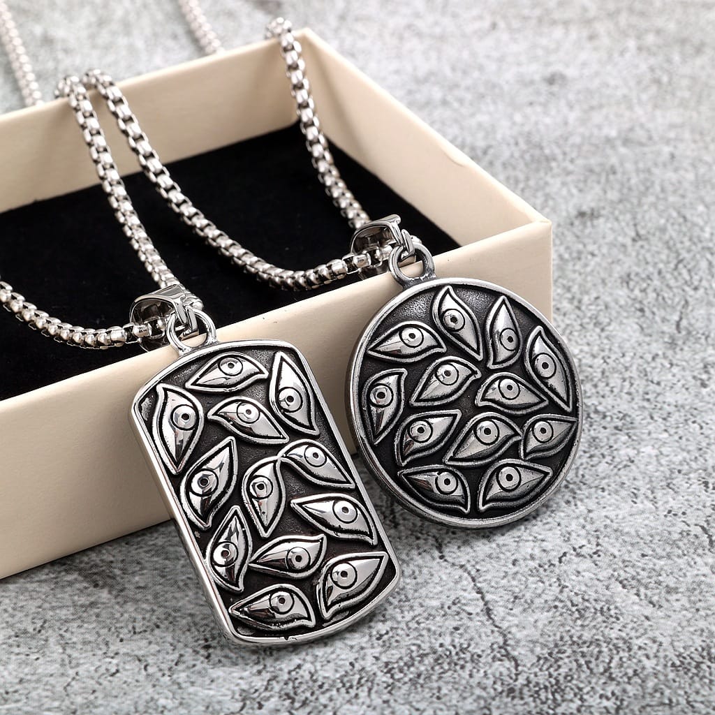 Kobine Men's Punk Multiple Eyes Necklace