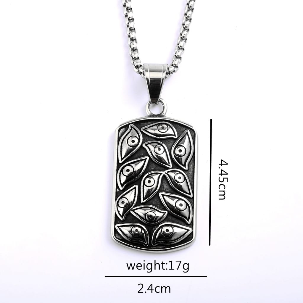 Kobine Men's Punk Multiple Eyes Necklace
