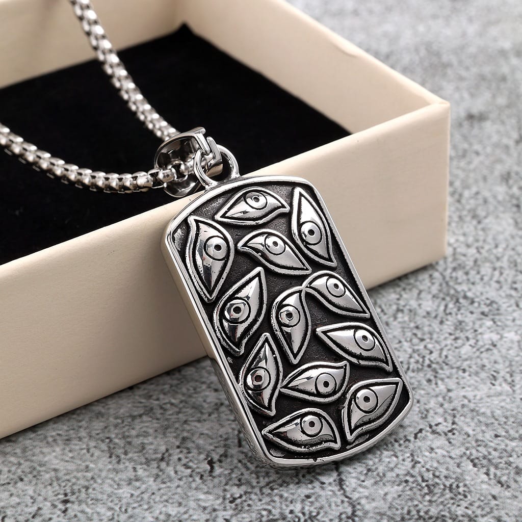 Kobine Men's Punk Multiple Eyes Necklace