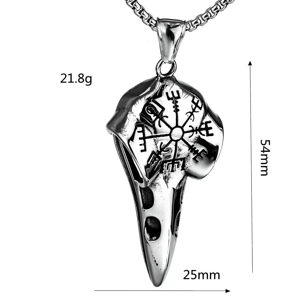 Kobine Men's Punk Norse Mythology Vidarr's Arrow & Runes Necklace