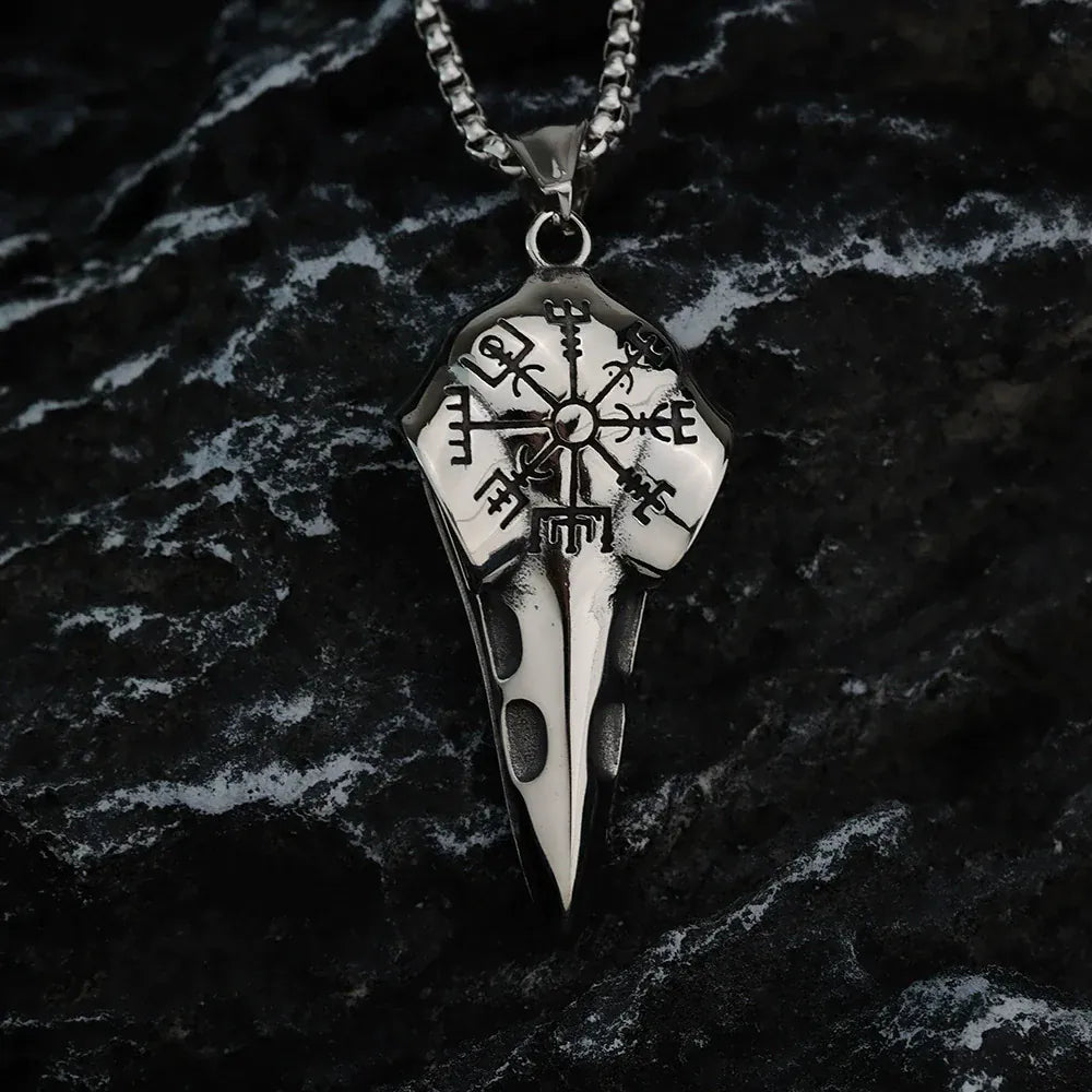 Kobine Men's Punk Norse Mythology Vidarr's Arrow & Runes Necklace