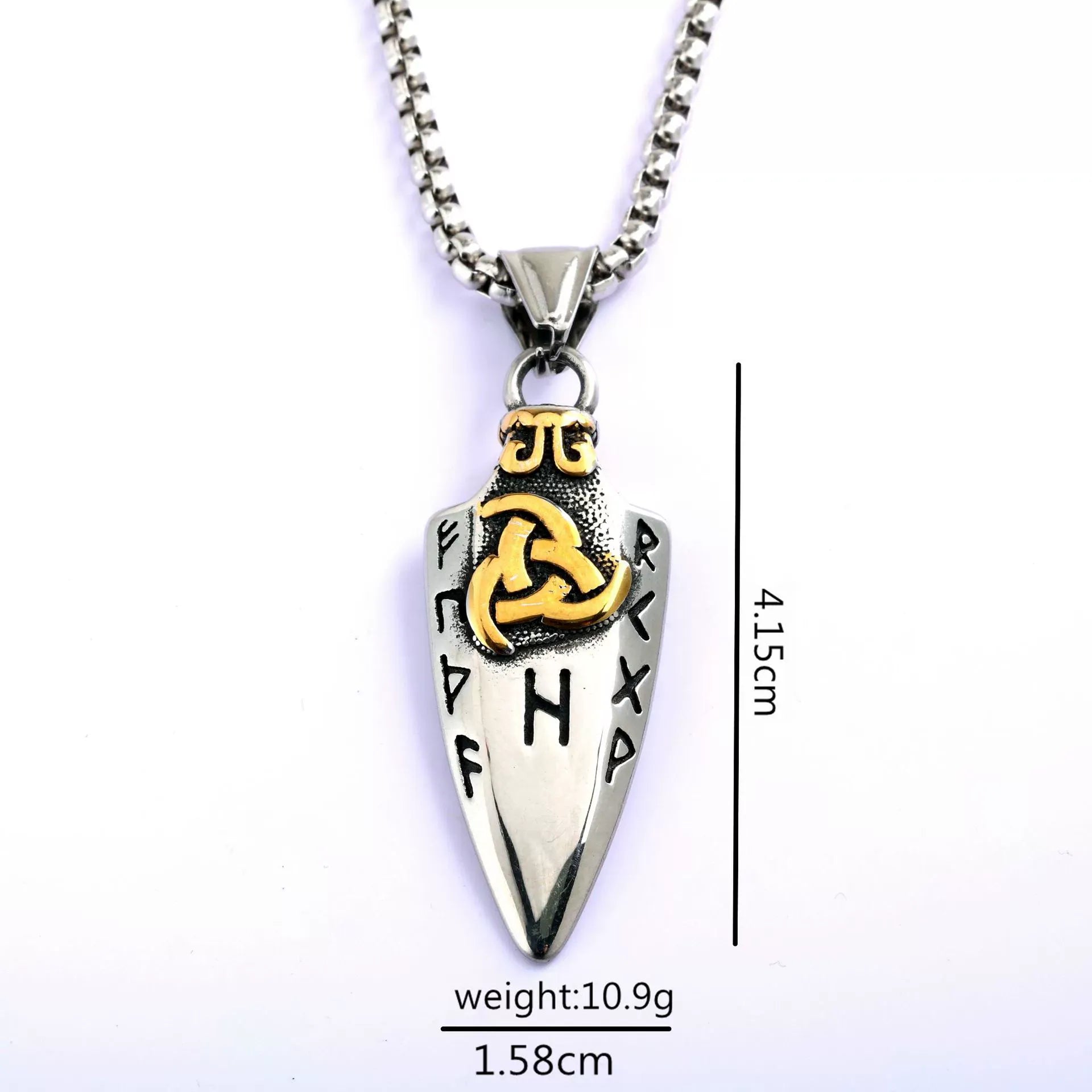Kobine Men's Punk Norse Runes Arrow Necklace