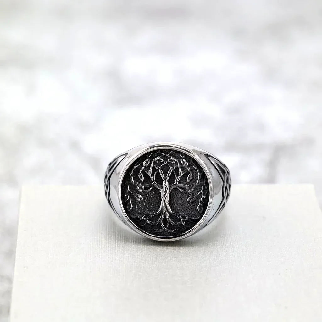 Kobine Men's Punk Norse Yggdrasil Ring