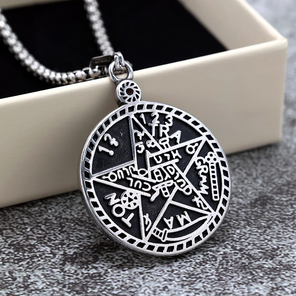Kobine Men's Punk Pentacle Letter Necklace