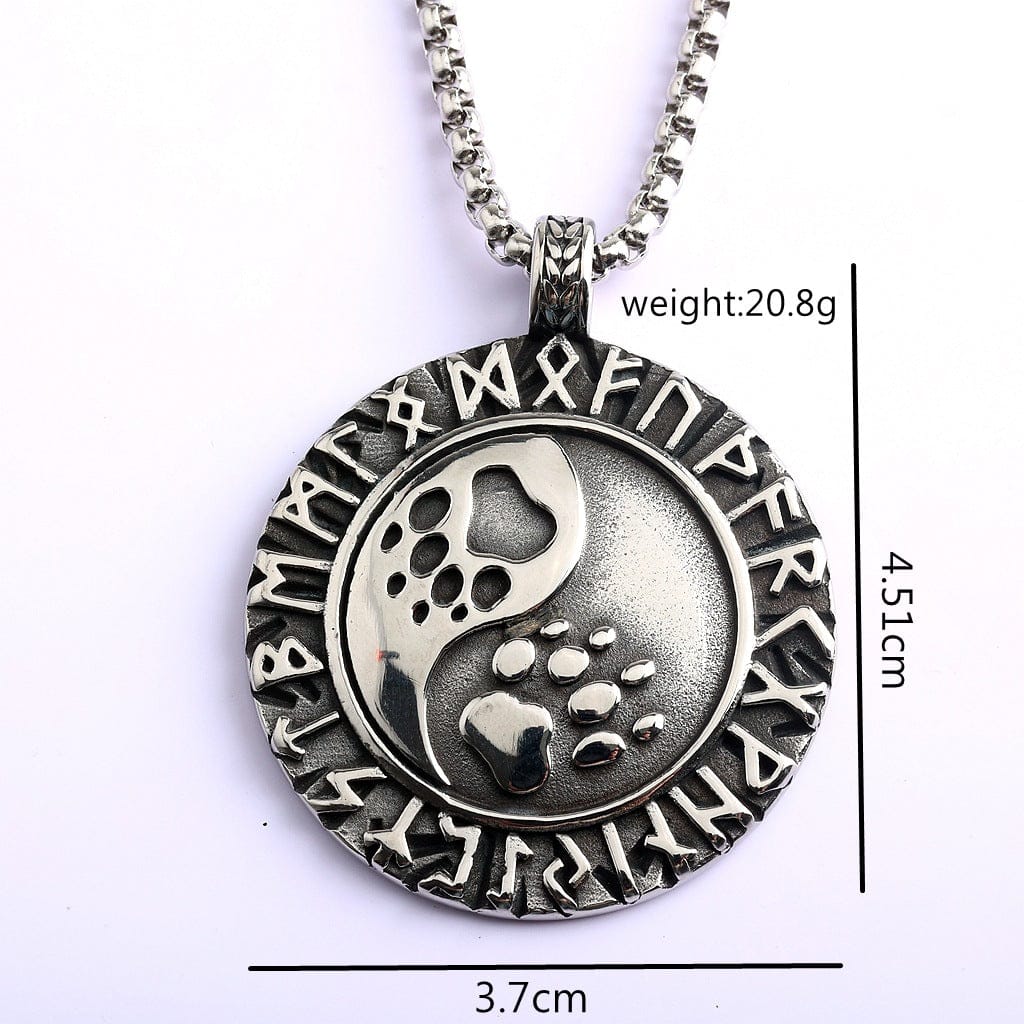 Kobine Men's Punk Runes Paw Necklace