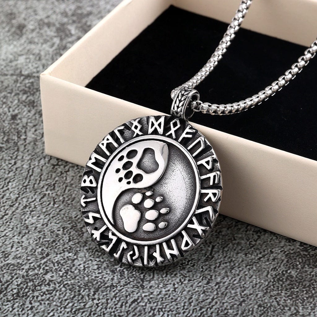 Kobine Men's Punk Runes Paw Necklace