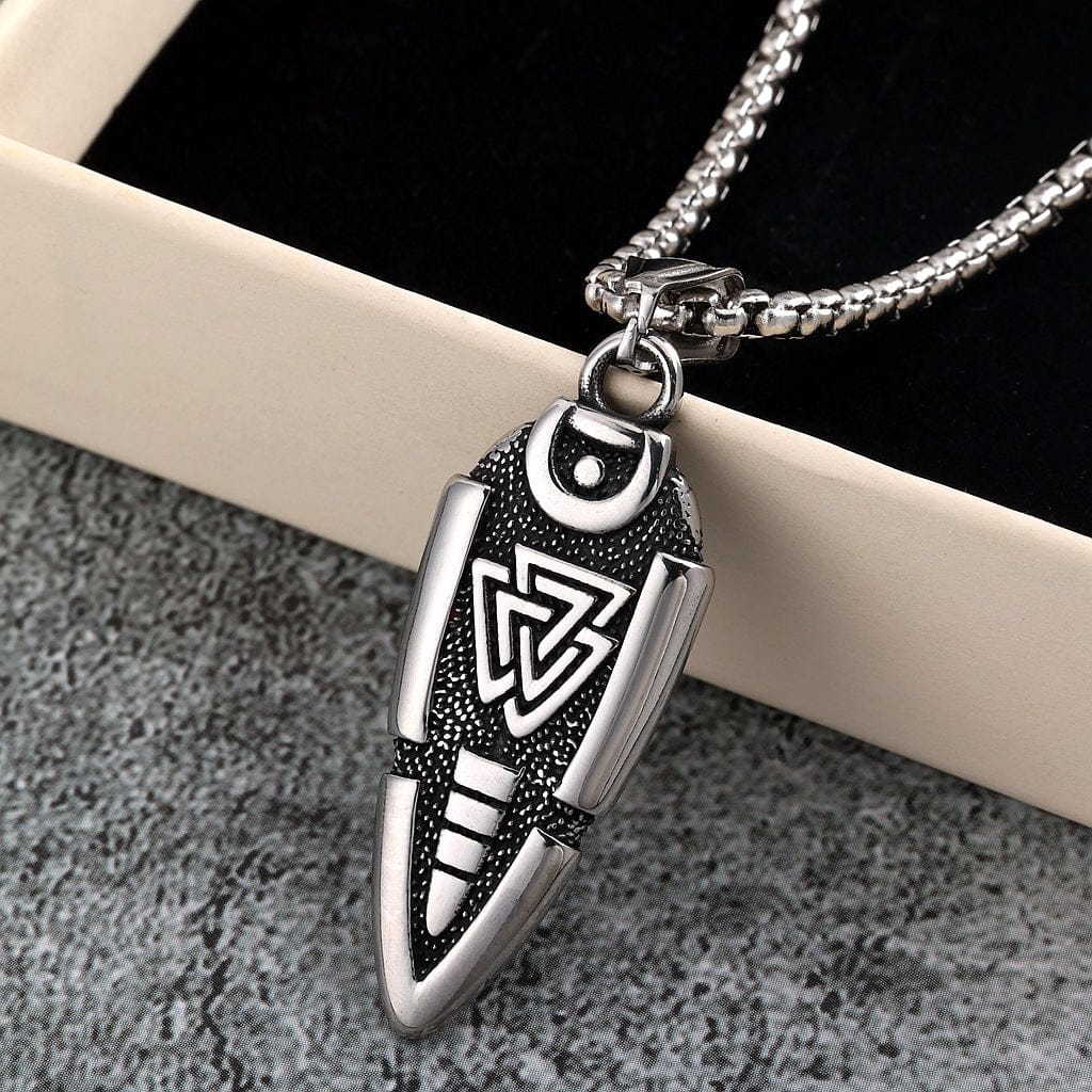 Kobine Men's Punk Runes Valknut Necklace