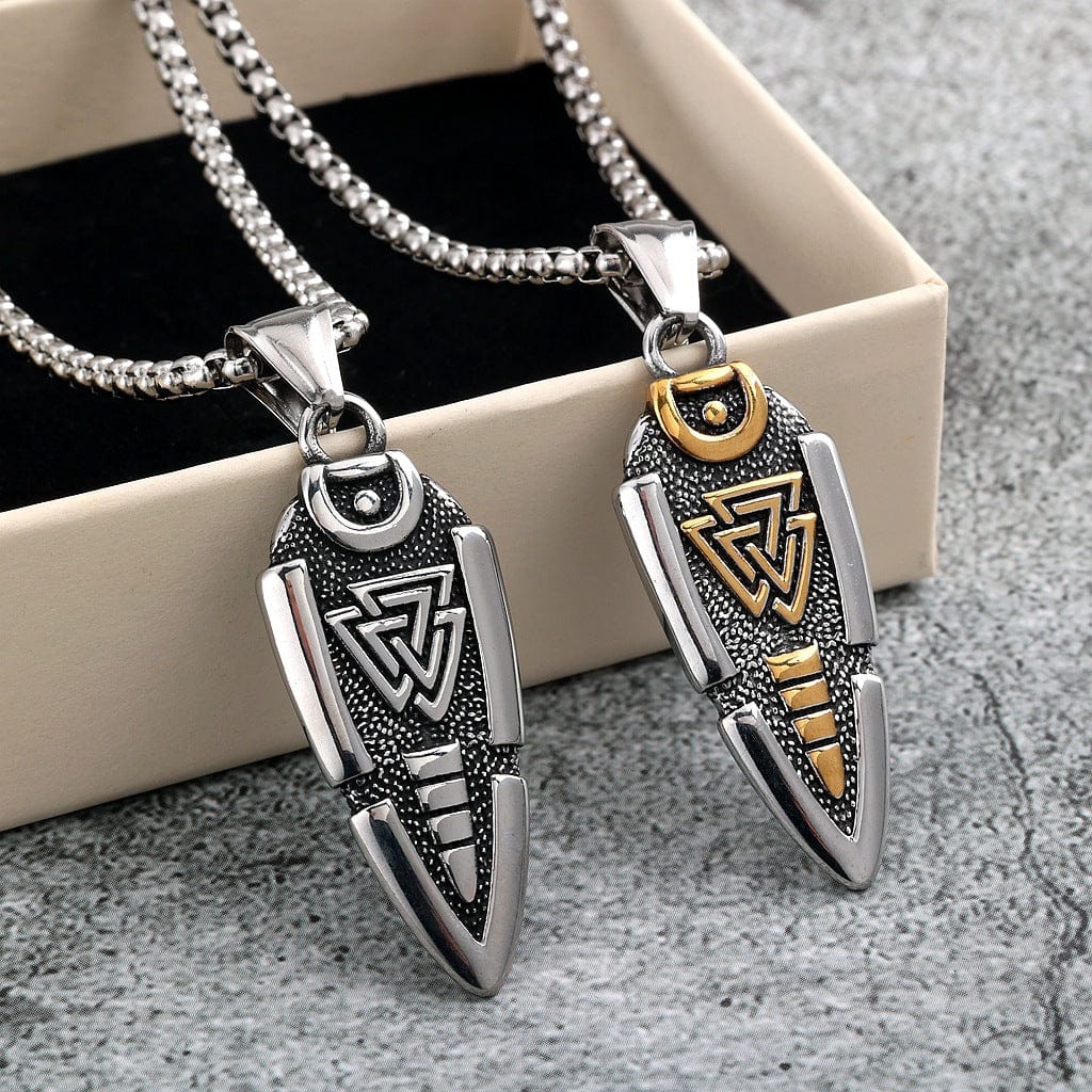 Kobine Men's Punk Runes Valknut Necklace