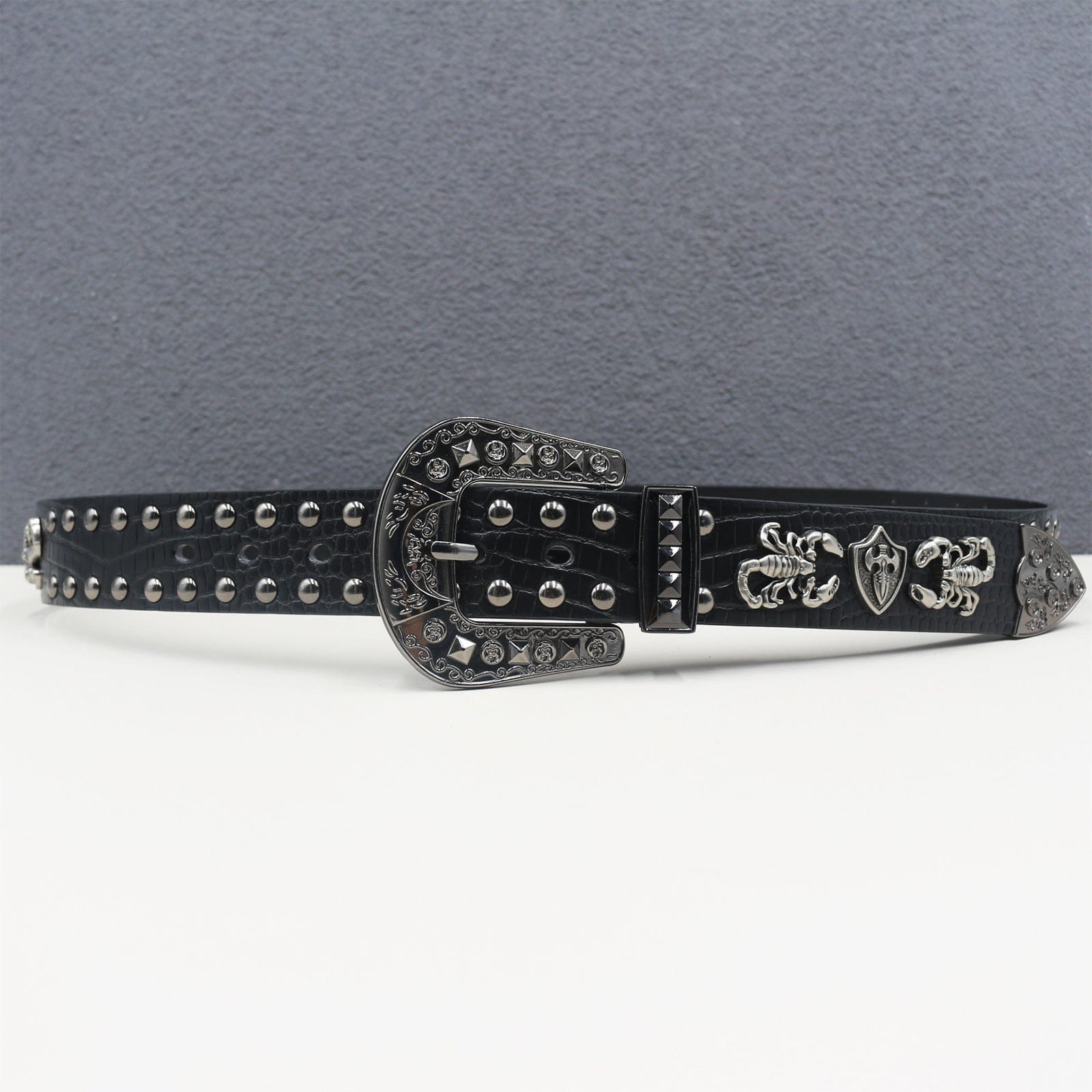 Kobine Men's Punk Scorpion Studded Belts
