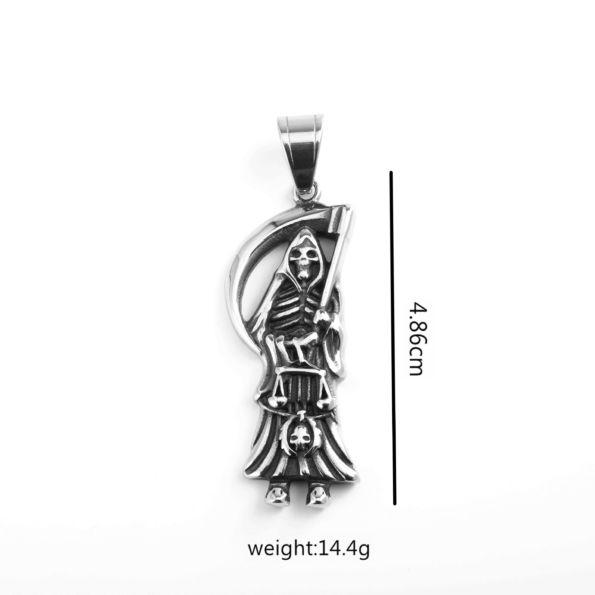 Kobine Men's Punk Scythe Skull Necklace